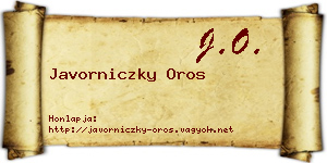 Javorniczky Oros névjegykártya